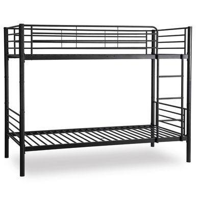 Двухъярусная кровать 90x200 см MEBEL ELITE RODEZ черный фотография
