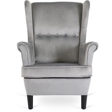 Кресло мягкое бархатное MEBEL ELITE KLARIS 2 Velvet Серый фотография