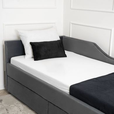 Кровать бархатная MEBEL ELITE JONAS Velvet 90x200 Сеерий фотография