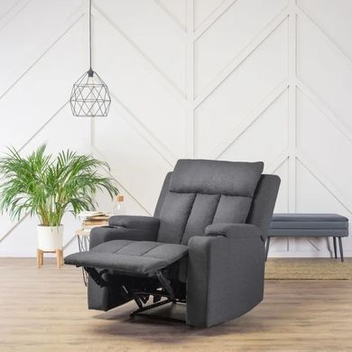 Крісло реклайнер MEBEL ELITE KOBI 2 тканина Темно-сірий фотографія
