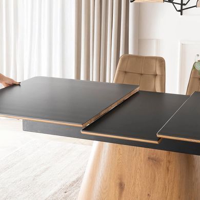 Стіл розкладний MEBEL ELITE LIZBONA 160(200)х90 см Чорний/Дуб фотографія