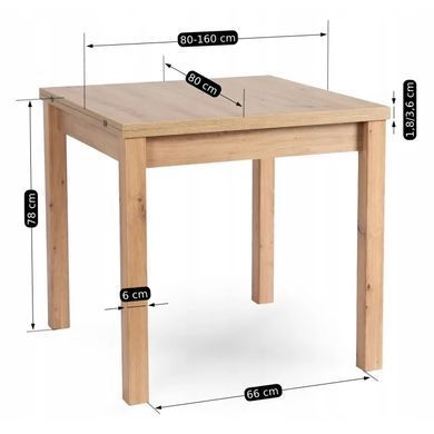 Стол раскладной MEBEL ELITE MAX 80(160)х80 см Дуб артизан фотография