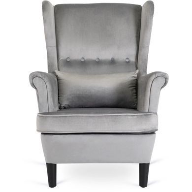 Кресло мягкое бархатное MEBEL ELITE KLARIS 2 Velvet Серый фотография