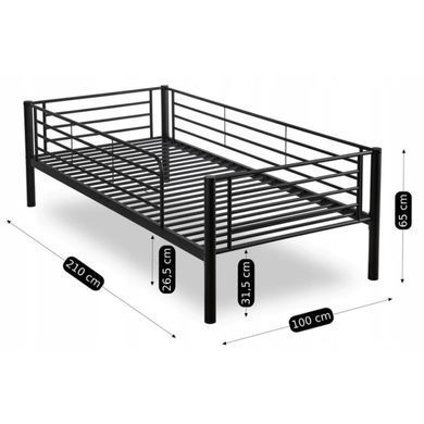 Двухъярусная кровать 90x200 см MEBEL ELITE RODEZ черный фотография