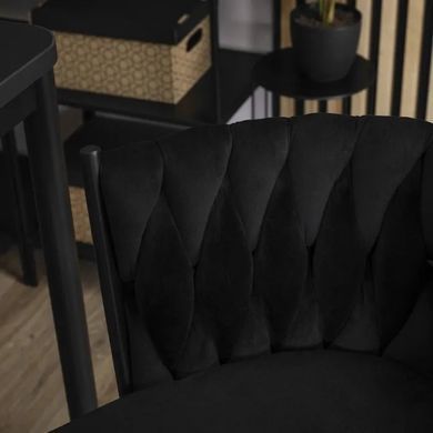 Барный стул бархатный MEBEL ELITE FLORES Velvet черный / черный фотография