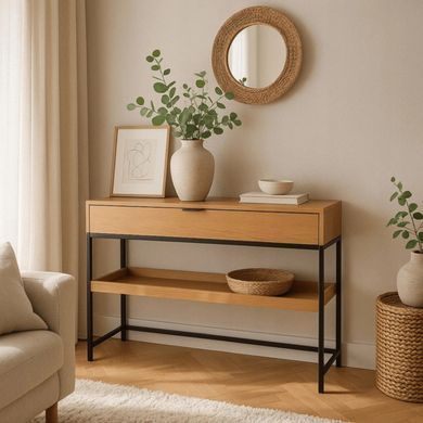Консоль MEBEL ELITE RUBY 110 дуб фотографія
