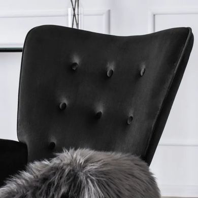 Крісло-гойдалка оксамитове MEBEL ELITE ELIS Velvet Чорний фотографія