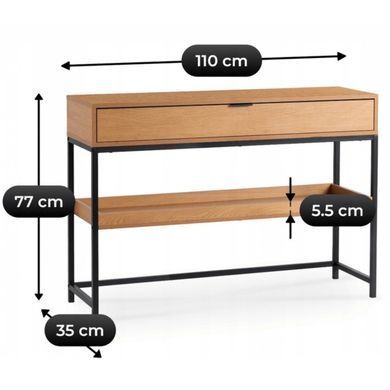 Консоль MEBEL ELITE RUBY 110 дуб фотографія
