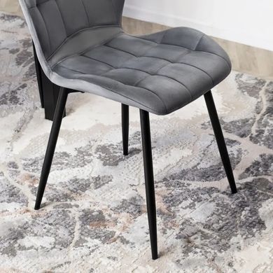 Стул бархатный MEBEL ELITE LUCKY Velvet, Серый / Черный фотография