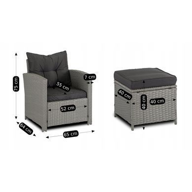Комплект садовой мебели MEBEL ELITE COLORADO Серый