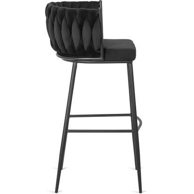 Барный стул бархатный MEBEL ELITE FLORES Velvet черный / черный фотография