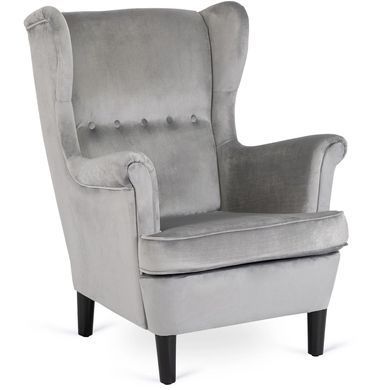 Кресло мягкое бархатное MEBEL ELITE KLARIS 2 Velvet Серый фотография