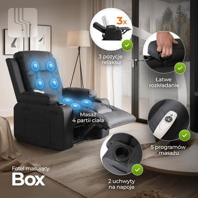 Масажне крісло MEBEL ELITE BOX екошкіра Чорний фотографія