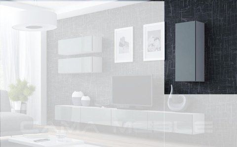 Вітрина підвісна VIGO Cama 90 Білий Мат / Сірий Глянець фотографія