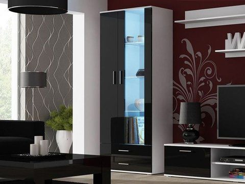 Вітрина SOHO S6 2D2S Cama 192 Білий Мат / Чорний Глянець фотографія