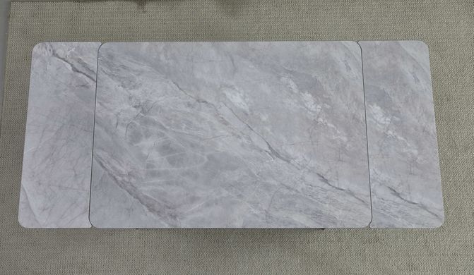 Стол раскладной MADRID CERAMIC Intarsio 120(180)*85 Серый Глянец Черный фотография
