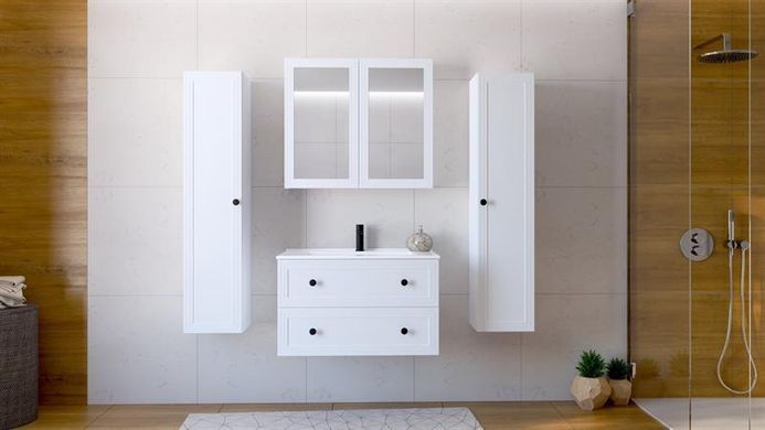 Шкафчик зеркальный для ванной комнаты TORETO 70x80/2D Halmar Белый