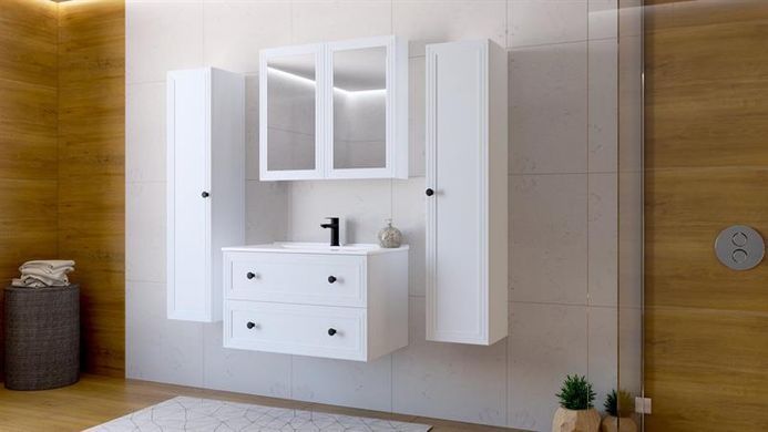 Шкафчик зеркальный для ванной комнаты TORETO 70x80/2D Halmar Белый