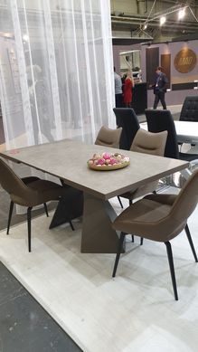 Стіл розкладний TML-845 VETRO 145/175x85 Гріджіо Лате фотографія