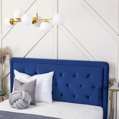Ліжко двоспальне оксамитове MEBEL ELITE CROS Velvet 140x200 см Синій фотографія
