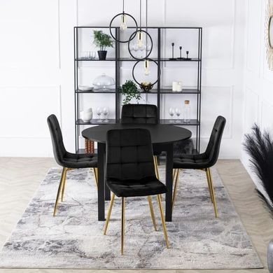 Стул бархатный MEBEL ELITE YORK Velvet, Черный / Золотой фотография