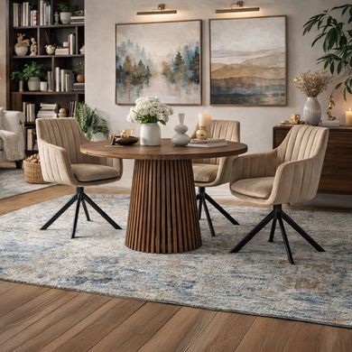 Стол раскладной круглый MEBEL ELITE ADRIEN 120(200)х120 см Орех фотография