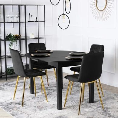 Стул бархатный MEBEL ELITE YORK Velvet, Черный / Золотой фотография