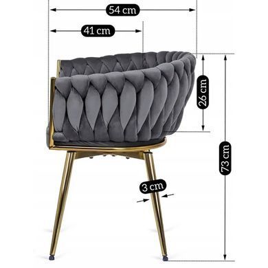 Стілець поворотний оксамитовий MEBEL ELITE RUBI Velvet Сірий фотографія