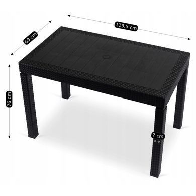 Комплект садової меблів MEBEL ELITE стіл FARGO + 4 стільці MUSA Чорний