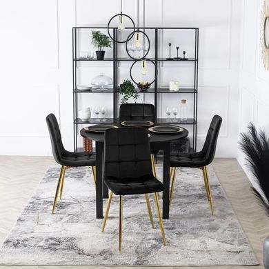 Стул бархатный MEBEL ELITE YORK Velvet, Черный / Золотой фотография