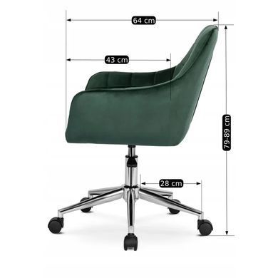 Стул офисный поворотный бархатный MEBEL ELITE FABIO Velvet Зеленый фотография