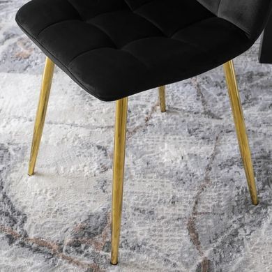 Стул бархатный MEBEL ELITE YORK Velvet, Черный / Золотой фотография