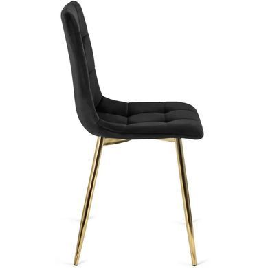 Стул бархатный MEBEL ELITE YORK Velvet, Черный / Золотой фотография