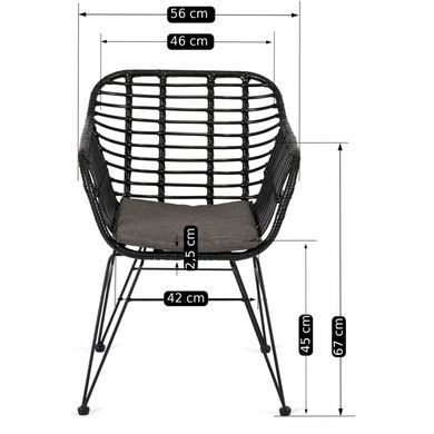 Комплект садової меблів MEBEL ELITE стіл FARGO + 4 стільці MUSA Чорний