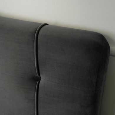 Кровать двуспальная бархатная MEBEL ELITE LINO Velvet 140x200 Серый фотография