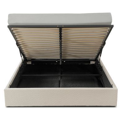 Ліжко двоспальне MEBEL ELITE MARSYLIA 160x200 см Кремовий Букле фотографія