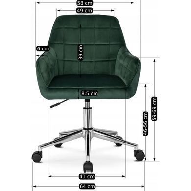 Стул офисный поворотный бархатный MEBEL ELITE FABIO Velvet Зеленый фотография