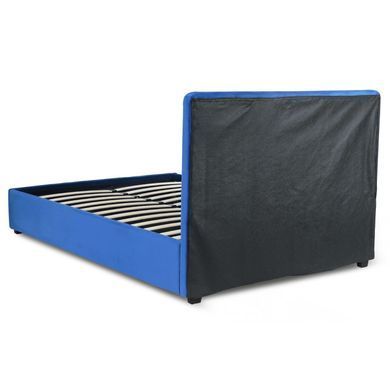 Ліжко двоспальне оксамитове MEBEL ELITE CROS Velvet 140x200 см Синій фотографія
