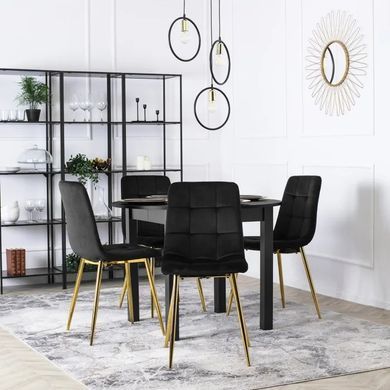 Стул бархатный MEBEL ELITE YORK Velvet, Черный / Золотой фотография