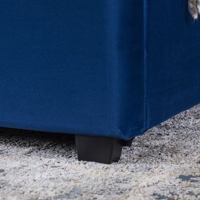 Ліжко двоспальне оксамитове MEBEL ELITE CROS Velvet 140x200 см Синій фотографія