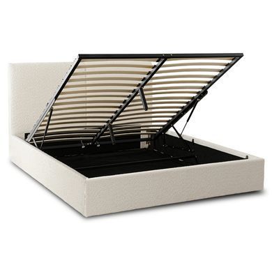 Ліжко двоспальне MEBEL ELITE MARSYLIA 160x200 см Кремовий Букле фотографія