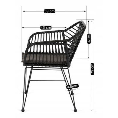 Комплект садової меблів MEBEL ELITE стіл FARGO + 4 стільці MUSA Чорний