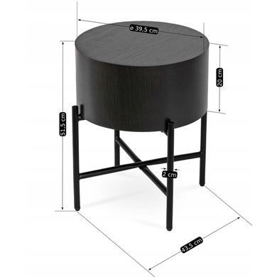 Журнальний столик MEBEL ELITE CEVES 40x40&nbsp;Чорний фотографія