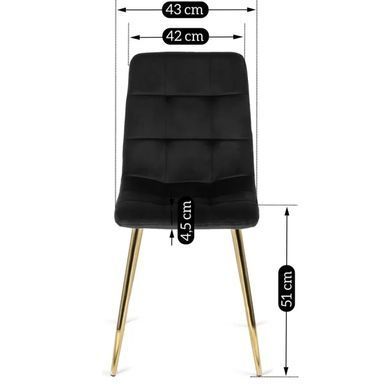 Стул бархатный MEBEL ELITE YORK Velvet, Черный / Золотой фотография