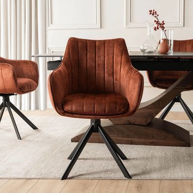Стул поворотный MEBEL ELITE MUMBAI Velvet&nbsp;2 Рыжий фотография