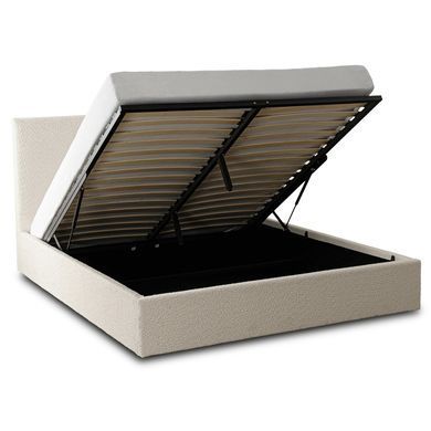 Ліжко двоспальне MEBEL ELITE MARSYLIA 160x200 см Кремовий Букле фотографія