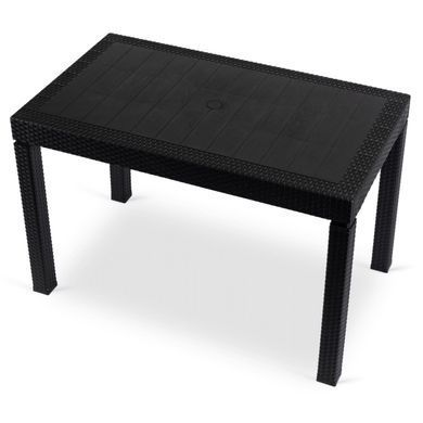 Комплект садової меблів MEBEL ELITE стіл FARGO + 4 стільці MUSA Чорний