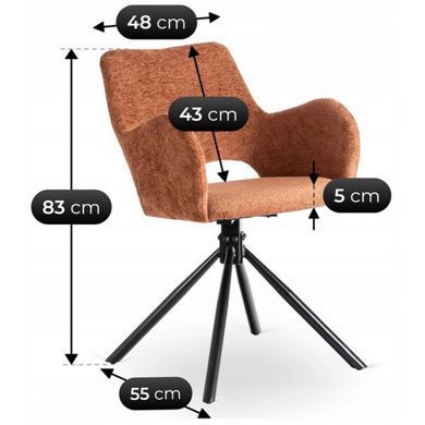 Кресло поворотное MEBEL ELITE FLAV Рыжий фотография