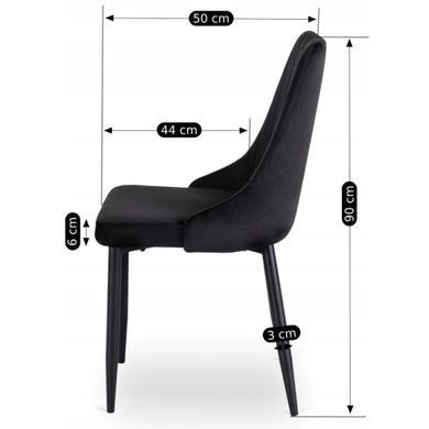 Стул бархатный MEBEL ELITE BARI Velvet Черный фотография