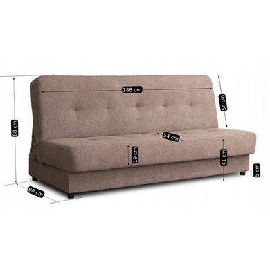 Диван раскладной MEBEL ELITE ARUBA 188 см Коричневый фотография
